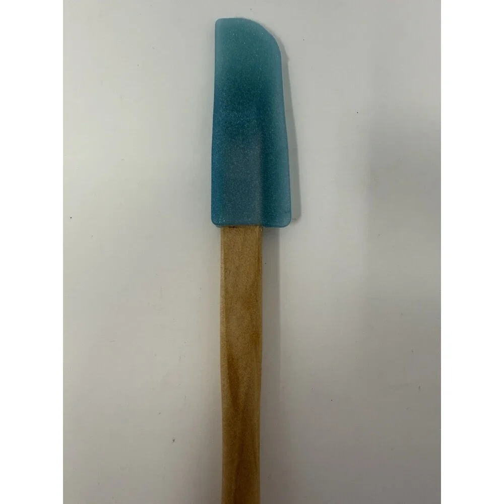Le Creuset Silicone Spatula Set 2 Wooden Handle Baking Cooking Utensils